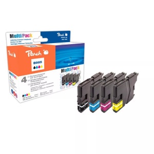 Peach, Peach Spar Pack Tintenpatronen kompatibel zu Brother LC-985, Peach B985 4 Druckerpatronen bk ersetzt Brother LC-985 für z.B. Brother DCPJ 125, Brother DCPJ 140 W, Brother DCPJ 315 W, Brother DCPJ 515 W