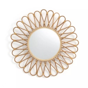 LA REDOUTE INTERIEURS, Spiegel Nogu, Rattan und Bambus in Sonnenform, Ø50 cm, La Redoute Intérieurs - Spiegel Nogu, One Size, Beige
