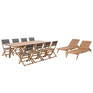 Beliani, Beliani CESANA, Beliani - Gartentisch Set aus Akazienholz Klassisch CESANA, One Size, Light Beige