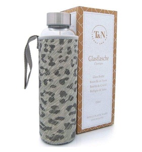 T&N, Glastrinkflasche Wasserflasche Classique (jungle Edition, Grau Melange, 550ml) Unisex Grau 500 ml, 