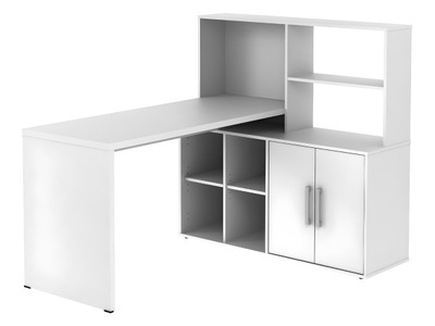 Vente-unique, Eckschreibtisch mit Stauraum LEON Eckschreibtisch mit Stauraum LEON, 