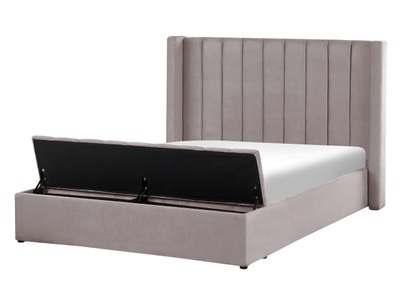 Beliani, Bett mit Lattenrost aus Samtstoff Modern NOYERS Bett mit Lattenrost aus Samtstoff Modern NOYERS, 