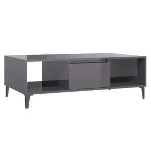 vidaXL, vidaXL Couchtisch Hochglanz-Grau 103,5x60x35 cm Spanplatte