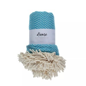 L'Anse, L'Anse - Badetuch Chevron, One Size, Türkisblau
