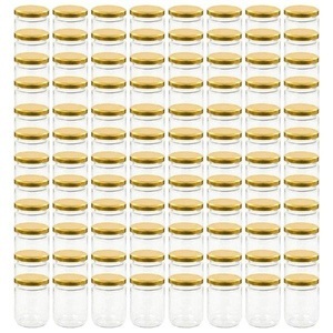 vidaXL, vidaXL Marmeladengläser mit Goldenem Deckel 96 Stk. 230 ml, 