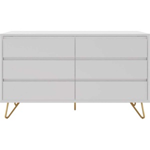 mutoni casual, Kommode Breit 6 Schubladen weiss, Kommode Breit 6 Schubladen weiss