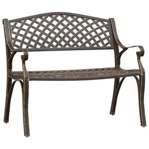 vidaXL, vidaXL Gartenbank 102 cm Aluminiumguss Bronzen