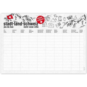 Trendform, Papiertischset Stadt-Land-Schweiz, Trendform Tischset STADT-LAND-CH 42 cm x 29.7 cm