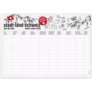 Trendform, Papiertischset Stadt-Land-Schweiz, Trendform Tischset STADT-LAND-CH 42 cm x 29.7 cm