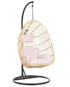 Beliani, Beliani CASOLI Hängesessel, Beliani - Hängesessel mit Gestell aus PE Rattan Retro CASOLI, One Size, Nude
