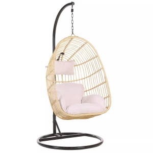 Beliani, Beliani CASOLI Hängesessel, Beliani - Hängesessel mit Gestell aus PE Rattan Retro CASOLI, One Size, Nude