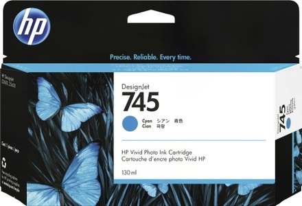 Hewlett-Packard, Hewlett-Packard HP Tinte Nr. 745 (F9J97A) Cyan, Hewlett Packard Tintenpatrone, blau, No.745, F9J97A, (130ml)