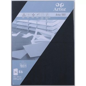 Artoz, ARTOZ Karten 1001 E6 107372262 220g. schwarz 5 Blatt, ARTOZ Karten 1001 E6 107372262 220g. schwarz 5 Blatt