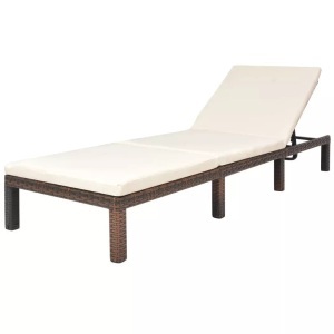 Diverse Hardware, Sonnenliege mit Auflage Poly Rattan Braun, vidaXL Sonnenliege mit Auflage Poly Rattan Braun