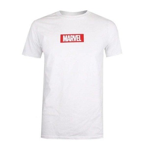 Marvel, Box Logo Tshirt Herren Weiss L, 