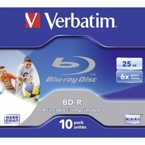 Verbatim, Verbatim Bd-R SL 25Gb 6x Printable 10 Pack Jewel Case - Bd-R, Verbatim 43713 Blu-ray BD-R Rohling 25 GB 10 St. Jewelcase Bedruckbar