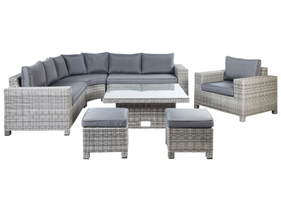 Beliani, Lounge Set aus PE Rattan Klassisch TEGLIO Lounge Set aus PE Rattan Klassisch TEGLIO, Beliani - Lounge Set aus PE Rattan Klassisch TEGLIO, One Size, Taupe