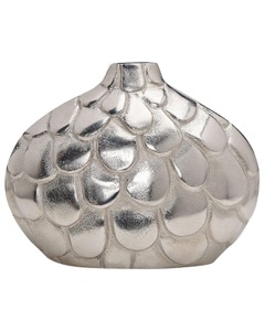 Beliani, Beliani Blumenvase Aluminium silber 26 cm TIMGAD Vase, Beliani - Blumenvase aus Aluminium Glamourös TIMGAD, One Size, Antikes Silber