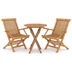 vidaXL, vidaXL 3-tlg. Garten-Essgruppe Massivholz Teak, 