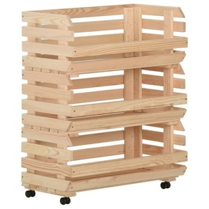 vidaXL, vidaXL Gemüsewagen 77x30x80 cm Massivholz Kiefer, vidaXL Gemüsewagen 77x30x80 cm Massivholz Kiefer