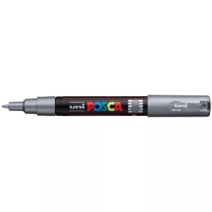 uni-ball, UNI-BALL Posca Marker 7mm PC-1M SILVER silber, uni-ball Posca Marker, 0.7mm, silber, PC1M silber
