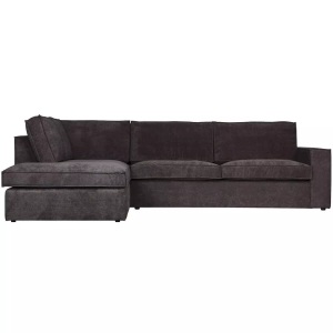 mutoni casual, Ecksofa Thomas Ribcord Links Dunkel Grau, mutoni - Ecksofa, One Size, Grau
