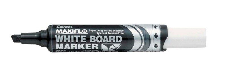 Pentel, PENTEL Whiteb. Marker MAXIFLO 2/6mm MWL6-AO schwarz, Pentel Maxiflo, 2/6mm, schwarz, Whiteboardmarker, kantige Spitze, MWL6-AO
