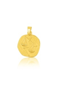 MUAU Schmuck, Anhänger Sternzeichen Waage Gelbgold 750, 16x22mm Damen Gelbgold ONE SIZE