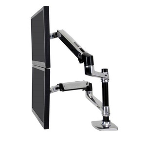 Ergotron, Ergotron LX Doppelschirmlösung 2fach Monitor-Tischhalterung 38,1 cm (15) - 61,0 cm (24) Neigbar+Schwenkbar, Rotierbar, LX Dual Monitor Arm, Monitorhalterung