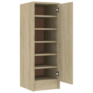 vidaXL, vidaXL Schuhschrank Sonoma-Eiche 32x35x92 cm Spanplatte, vidaXL Schuhschrank Sonoma-Eiche 32x35x92 cm Holzwerkstoff
