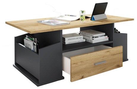 VCM, Holz Beistelltisch Couchtisch Sofatisch Wohnzimmertisch Schublade Junata Holz Beistelltisch Couchtisch Sofatisch Wohnzimmertisch Schublade Junata