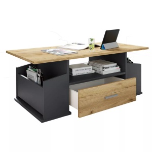 VCM, Holz Beistelltisch Couchtisch Sofatisch Wohnzimmertisch Schublade Junata Holz Beistelltisch Couchtisch Sofatisch Wohnzimmertisch Schublade Junata