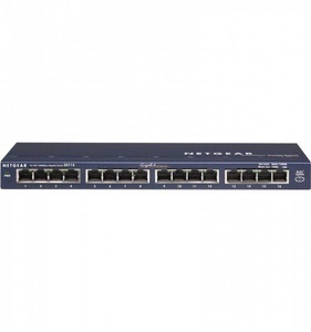 Netgear, NETGEAR GS116GE Netzwerk Switch 16 Port 1 Gbit/s, NETGEAR GS116 16-PORT GIGABIT SWITCH - Switch (Blau)