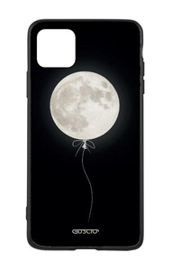 GUSCIO, iPhone 12 Pro Max - Cover Mondballon, GUSCIO - iPhone 12 Pro Max Cover, Schwarz Bedruckt