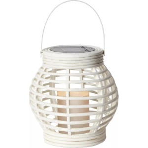 Star Trading, Star Trading Star Trading LED Laterne Rotang, Star Trading - Solarleuchte ROTANG - weiss - 16/16/16 cm