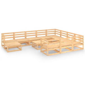 vidaXL, vidaXL 12-tlg. Garten-Lounge-Set Massivholz Kiefer, vidaXL 12-tlg. Garten-Lounge-Set Massivholz Kiefer