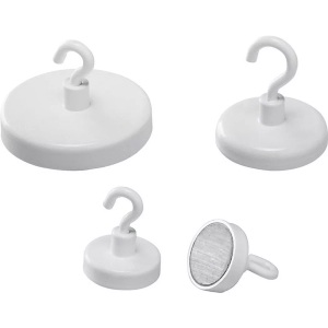 magnetoplan, Magnetoplan Hakenmagnet (Ø) 47 mm rund, mit Haken Weiß 1 St. 52647, Magnetoplan Hakenmagnet, 47mm, weiss, 16Kg, 52647