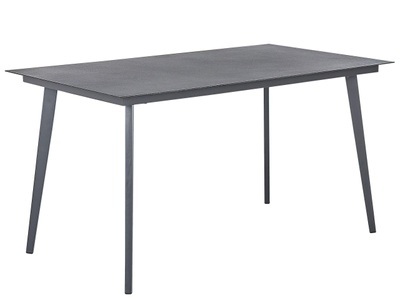 Beliani, Beliani Gartentisch Aluminium grau 140 x 80 cm Mileto, Beliani - Gartentisch aus Aluminium Retro MILETO, One Size, Spacegrau