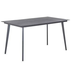 Beliani, Beliani Gartentisch Aluminium grau 140 x 80 cm Mileto, Beliani - Gartentisch aus Aluminium Retro MILETO, One Size, Spacegrau