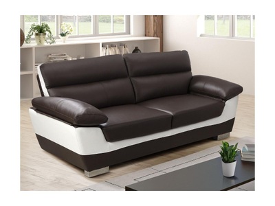 Vente-unique, Ledersofa 3Sitzer Elfenbein FRANCESCA Ledersofa 3Sitzer Elfenbein FRANCESCA, 