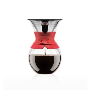 BODUM, Kaffeebereiter mit Permanent-Kaffeefilter POUR OVER 1.0 L Rot Kaffeebereiter mit Permanent-Kaffeefilter POUR OVER 1.0 L Rot, 