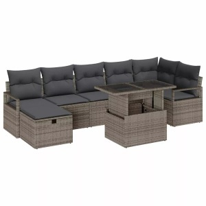 vidaXL, VidaXL - Garten-sofa-set poly-rattan, One Size, Grau, VidaXL - Gartensofa-set poly-rattan, One Size, Grau