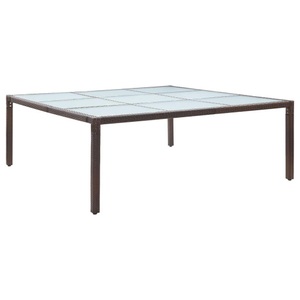 vidaXL, vidaXL Garten-Esstisch Braun 200×200×74 cm Poly Rattan, vidaXL Garten-Esstisch Braun 200×200×74 cm Poly Rattan