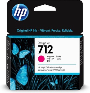 HP Supplies, HP 712 Tinte magenta, Hewlett Packard Tintenpatrone, rot, No. 712, 3ED68A, (29ml)