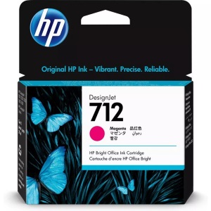 HP Supplies, HP 712 Tinte magenta, Hewlett Packard Tintenpatrone, rot, No. 712, 3ED68A, (29ml)