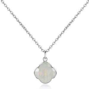 Ailoria, Ailoria - Halskette Capucine - Silber und Perlmuttfarben, AILORIA - CAPUCINE Halskette, 46cm, Silber