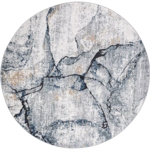 Surya, Surya Teppich »Abstract«, rund, kompatibel mit Staubsaugerrobotern, LIVABLISS - Moderner Abstrakter Teppich LYNA, 160X160CM, Taubengrau