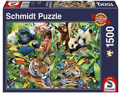 Schmidt Spiele, Schmidt Spiele Kunterbunte Tierwelt 1500 Teile, Kunterbunte Tierwelt
