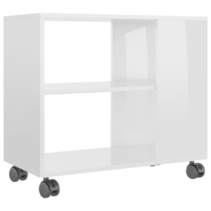 vidaXL, vidaXL Beistelltisch Hochglanz-Weiß 70 x 35 x 55 cm Spanplatte, VidaXL - Couchtisch holzwerkstoff, One Size, Weiss