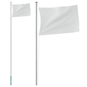 vidaXL, vidaXL Fahnenmast Teilbar Silbern 6,23 m Aluminium, vidaXL Fahnenmast Teilbar Silbern 6,23 m Aluminium